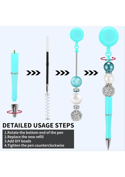 12PCS Boncuk Kalem Rozeti Makarası Klipsini Çekme Boncuk Tükenmez Kalem 6 Renk Boncuklu Yazı Kalemi Diy Zanaat Ofis Malzemeleri (Yurt Dışından) fiyatları