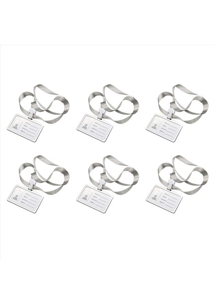 6x Yatay Stil Alüminyum Alaşım Kimlik Kartı Tutucu Kadınlar ve Erkekler Için Kradard Boyunlu Iş Iş Kartı Sahipleri (Yurt Dışından)