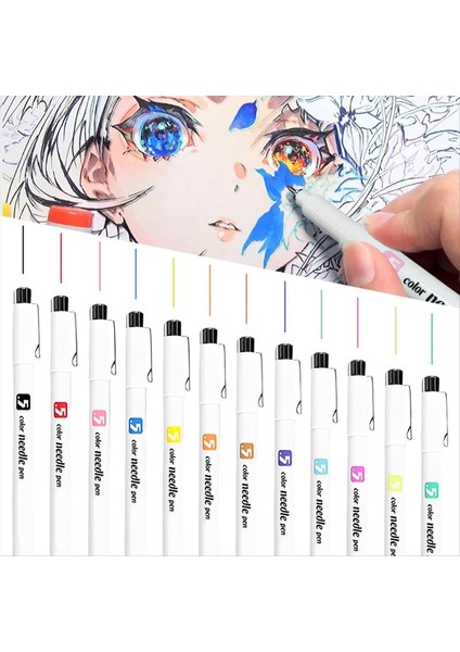 12 Renk 05 Mikrometre Kalem Seti Mini Fineliner Çizim Sanat Kalemleri Mini-Pen Fineliner Mürekkep Seti Sanatçı Için Mikrometre Kalemler (Yurt Dışından) fiyatları