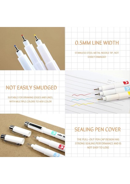 12 Renk 05 Mikrometre Kalem Seti Mini Fineliner Çizim Sanat Kalemleri Mini-Pen Fineliner Mürekkep Seti Sanatçı Için Mikrometre Kalemler (Yurt Dışından) fırsatları