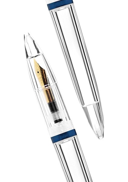 2pcs 0 5mm Nib Çeşme Kalemi Göze Sahip Kapasiteli Şeffaf Kalemler Ofis Okul Malzemeleri - Mavi ve Kırmızı (Yurt Dışından) fiyatları