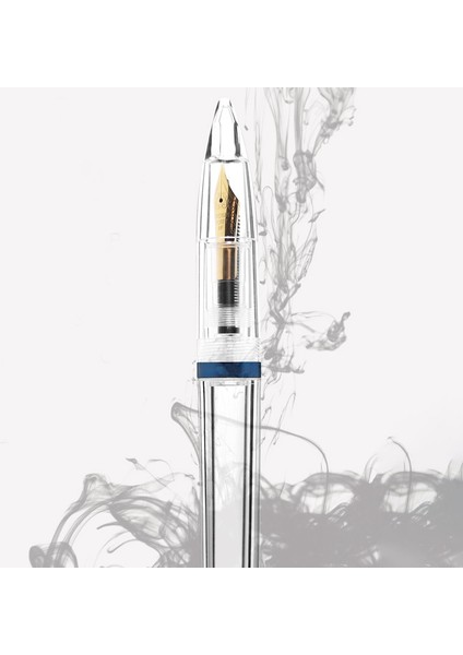 2pcs 0 5mm Nib Çeşme Kalemi Göze Sahip Kapasiteli Şeffaf Kalemler Ofis Okul Malzemeleri - Mavi ve Kırmızı (Yurt Dışından) modelleri