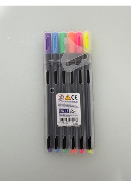 Neon Keçeli Kalem Seti 6 Parça 0.4 mm Çok Renkli PVC Kutu ile Günlük Kullanım İçin fiyatları