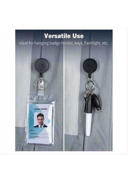 3 Paket Geri Çekilebilir Rozet Makarası Döner Timsah Klipsli Ağır Hizmet Tipi Geri Çekilebilir Anahtarlık Paslanmaz Çelik Yay Bobini (Yurt Dışından) modelleri