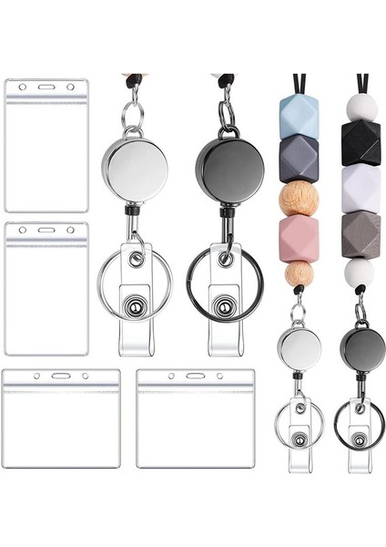 2 Kimlik Rozetleri Için Geri Çekilebilir Kordon Kadınlar Için Kimlik Tutucu Boncuklu Kordonlarla Öğretmen Kordonları D (Yurt Dışından)