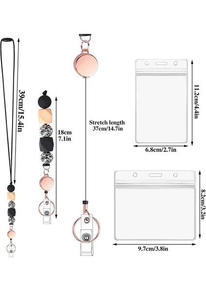 2 Kimlik Rozetleri Için Geri Çekilebilir Kordon Kadınlar Için Kimlik Tutucu Boncuklu Kordonlarla Öğretmen Kordonları D (Yurt Dışından) fırsatları