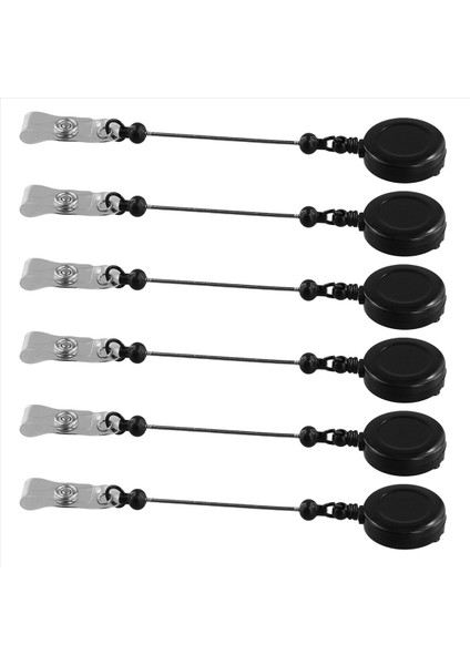 6 Pcs Boncuk Mücevher Mücevher Si ve Öğretmen Ofis Malzemeleri ile Beadable Geri Çekilebilir Rozet Makarası Klipler Tutucu (Yurt Dışından)