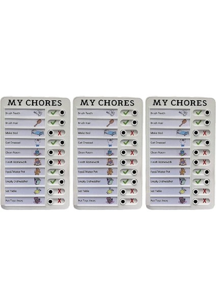 3x My Choar Checklist Memo Plastik Kartı Çıkarılabilir ve Yeniden Kullanılabilir Yaratıcı Memo Kontrol Listesi Kontrol Öğeleri ve Form (Yurt Dışından)