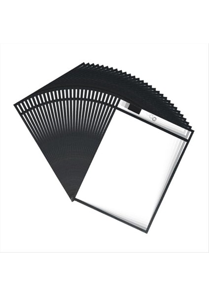 30 Adet Iş Bilet Sahipleri Kuru Silme Cepleri 10X14 Inç Siyah Kağıt Için Yeniden Kullanılabilir Plastik Kollar Açık Dükkan Bilet Sahipleri (Yurt Dışından)