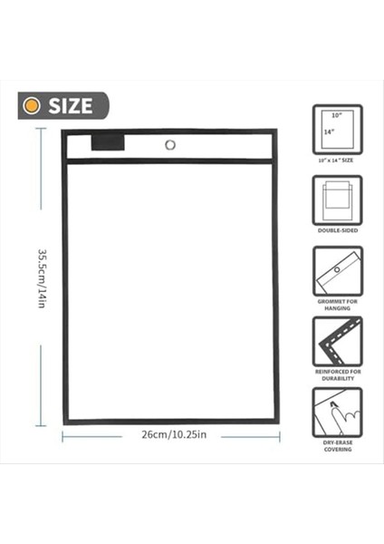 30 Adet Iş Bilet Sahipleri Kuru Silme Cepleri 10X14 Inç Siyah Kağıt Için Yeniden Kullanılabilir Plastik Kollar Açık Dükkan Bilet Sahipleri (Yurt Dışından) fiyatları