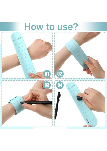 Giyilebilir Not Defteri Cetvelli Silikon Not Bilekliği Hemşire Hatırlatıcısı Silinebilir Bilek Not Defteri Kalem ve Silgi B (Yurt Dışından) modelleri