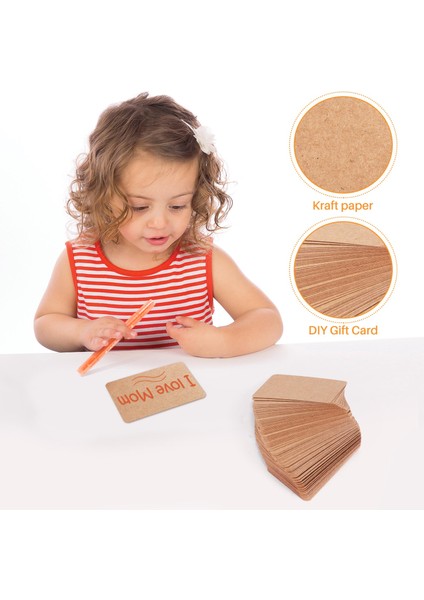 100PCS Boş Kraft Kağıt Kart Kartları Kelime Kartı Mesaj Kartı Diy Kartı (Yurt Dışından) fırsatları