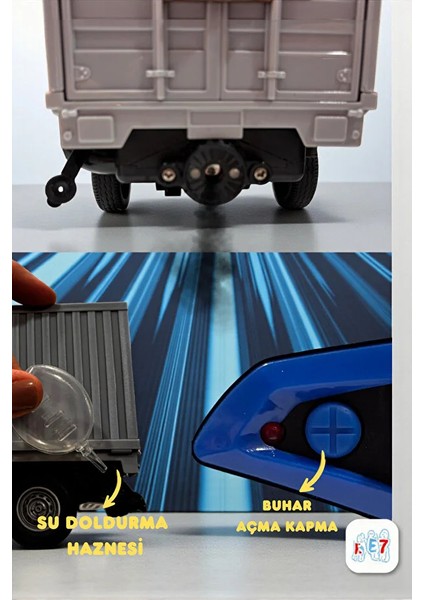 Uzaktan Kumandalı Kamyonet ,buhar Atan, Şarjlı, Ses Efektli, Işıklı, Kapıları Açılan, 2.4 Ghz indirimleri