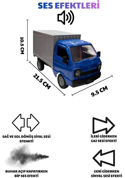 Uzaktan Kumandalı Kamyonet ,buhar Atan, Şarjlı, Ses Efektli, Işıklı, Kapıları Açılan, 2.4 Ghz fırsatları