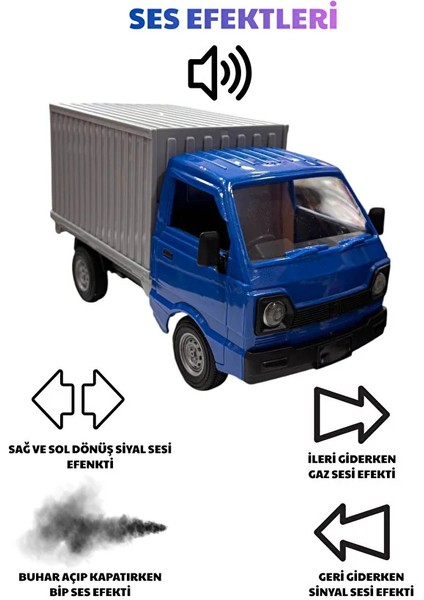 Uzaktan Kumandalı Kamyonet ,buhar Atan, Şarjlı, Ses Efektli, Işıklı, Kapıları Açılan, 2.4 Ghz