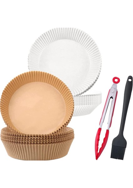 Hava Fritöz Parşömen Kağıt Gömlekleri Yapışmaz Yağ Geçirmez Tek Kullanımlık Hava Fritöz Gömlekleri Sepet Mutfak Pişirme Kağıdı Mat A (Yurt Dışından)