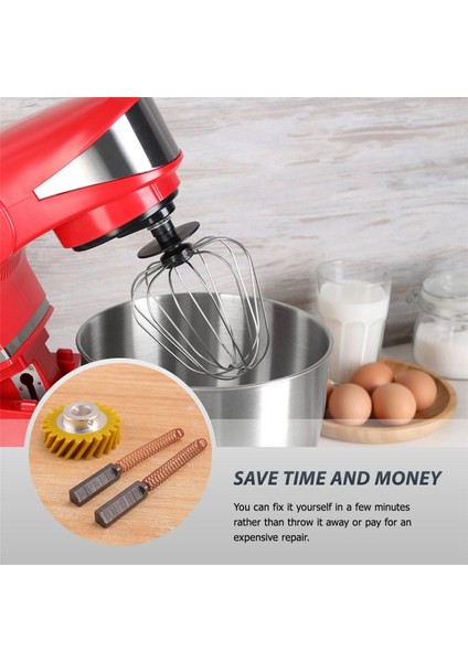 W10112253 9706416 Motor Fırçası W10380496 4162897 Kitchenaid Standı ve Bir Çift Motor Fırçası Için Mikser Sonsuz Tahrik Dişlisi (Yurt Dışından) indirimleri