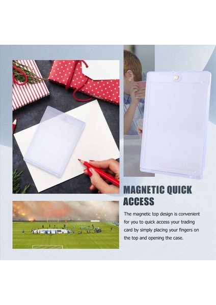 24 Mahte Mangetik Kart Tutucu 35PT Ticaret Kartları Beyselle Kart Kötü Koruncu Kasası Mıknatıs Spor Kartları Için Üst Yükleyiciler (Yurt Dışından) fırsatları