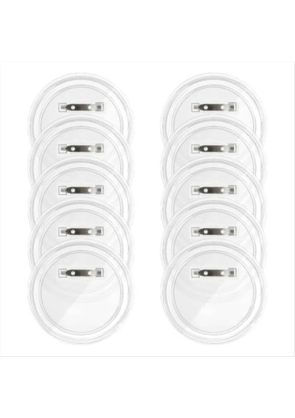 Dıy Rozetleri Için 10 Set Düğmesi Boş Düğmeler Şeffaf Düğme Pimleri Pin Geri Düğme Parçaları (Yurt Dışından)