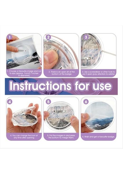 Dıy Rozetleri Için 10 Set Düğmesi Boş Düğmeler Şeffaf Düğme Pimleri Pin Geri Düğme Parçaları (Yurt Dışından) fırsatları