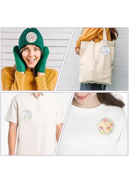 Dıy Rozetleri Için 10 Set Düğmesi Boş Düğmeler Şeffaf Düğme Pimleri Pin Geri Düğme Parçaları (Yurt Dışından) indirimleri