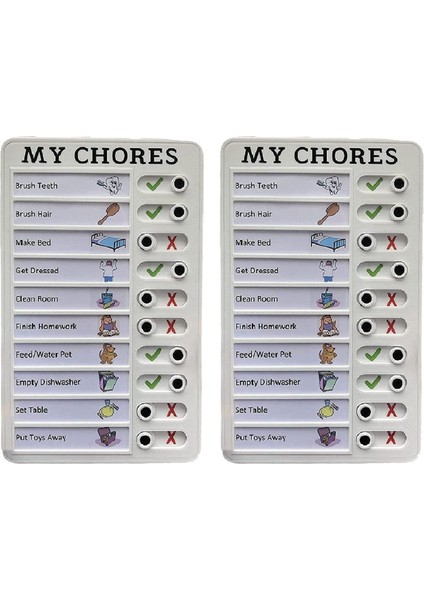 2x My Choar Checklist Memo Plastik Kart Çıkarılabilir ve Yeniden Kullanılabilir Yaratıcı Memo Kontrol Listesi Kontrol Öğeleri ve Form (Yurt Dışından)
