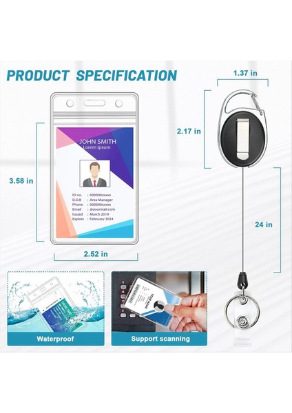 2 Paket Kimlik Rozeti Tutucu Geri Çekilebilir Rozet Makarası Ağır Hizmet Karabinalı Rozet Makarası ile Dikey Kimlik Kart Tutucu (Yurt Dışından) fırsatları