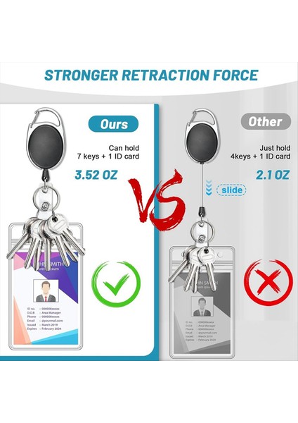 2 Paket Kimlik Rozeti Tutucu Geri Çekilebilir Rozet Makarası Ağır Hizmet Karabinalı Rozet Makarası ile Dikey Kimlik Kart Tutucu (Yurt Dışından) indirimleri