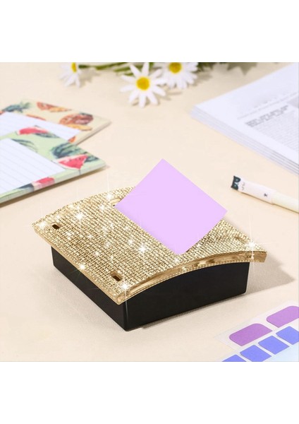 Rhinestone Self Stick Not Ped Tutucular 4 x 4 Inç Not Not Tutucu Dispenser Yapışkan Not Tutucu Yapışkan Notlar Dispenser (Yurt Dışından) fırsatları