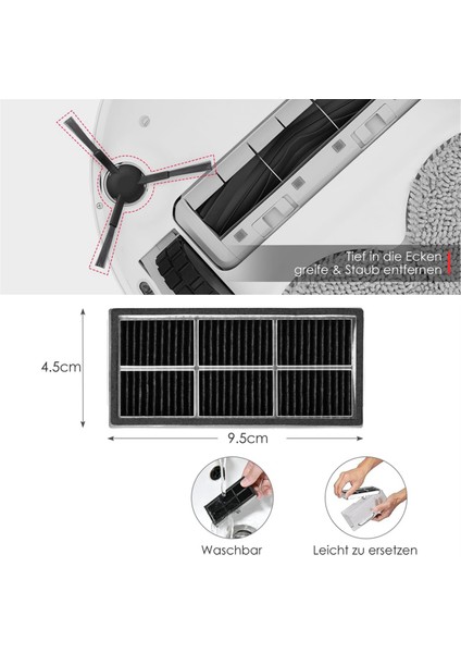 Dreame L10S Pro Ultra Yedek Ana Yan Fırça Hepa Filtre Mop Pad Toz Torbası Yedek Parçalar (Yurt Dışından) indirimleri