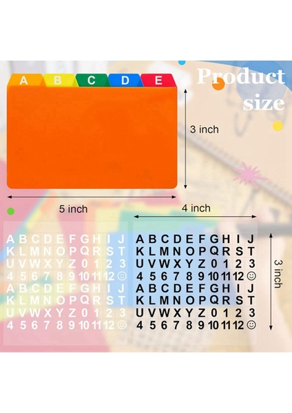 50 Pcs Dizin Kartı Kılavuzu Set Alfabesi Çıkartma Dizin Kartı Bölücüler Kendi Kendi Yapışkan Numara Çıkartmaları (Mix Renk 3 x 5 Inç) (Yurt Dışından) indirimleri