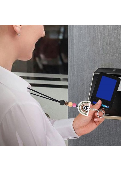 Kimlik Kartı ve Anahtarlar Için Gökkuşağı Kordonları Kordonlu Silikon Boncuklu Kırılma Kordonlu Sevimli Kimlik Tutucu (Yurt Dışından) fırsatları