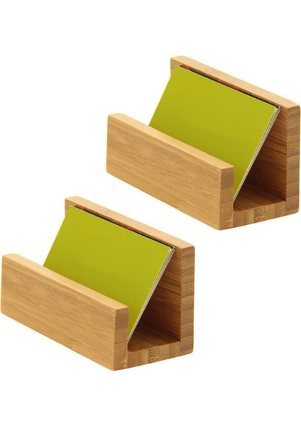 2x Bambu Ahşap Masaüstü Kartvizit Tutucu Masa Masası Sağlam Kartvizit Ekran Ofis Erkekleri Için Stand (Yurt Dışından)
