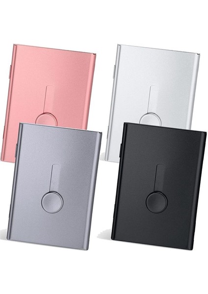 4 Paket Slayt Out Kart Kartı Tutucu Başparmak Sürücü Kredi Kimliği Kartı Kart Kart Metal Kart Kılıfı (Yurt Dışından)