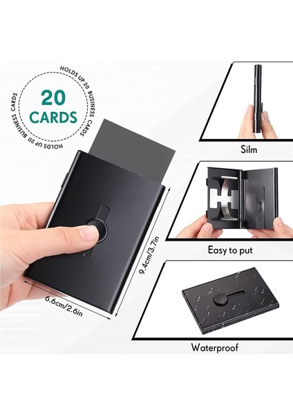 4 Paket Slayt Out Kart Kartı Tutucu Başparmak Sürücü Kredi Kimliği Kartı Kart Kart Metal Kart Kılıfı (Yurt Dışından) indirimleri