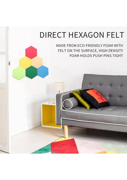 12 Paket Altıgen Keçe Tahtası Kendi Kendine Yapışkan Bülten Notu Fotoğraf Tahtaları (Yurt Dışından) fiyatları