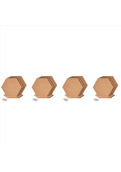 24PCS Hexagon Cork Tahtası Fayans Duvar Not Panoları Için Kendi Yapışkan Kalın Mahkeme Sahilleri Pin Tahtası Dekoratif Bülten Kurulu (Yurt Dışından)