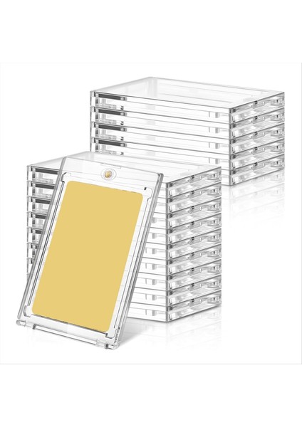 15 Adet 100 Pt Ticaret Kartları Için Manyetik Kart Tutucular Kalın Beyzbol Futbol Hokey Kartları Için Manyetik Kart Sahipleri (Yurt Dışından)