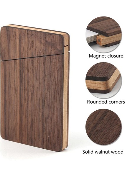 Taşınabilir Ahşap Kartvizit Vaka Erkek ve Kadın Iş Kartı Tutucu Taşınabilir Ceviz Ahşap (Yurt Dışından) fiyatları