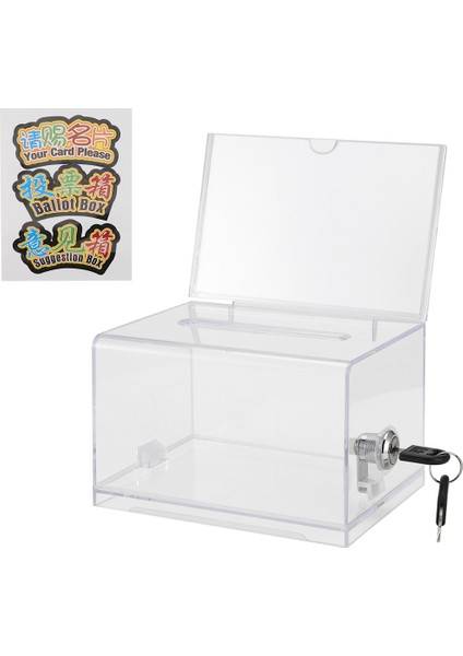 1 Paket Akrilik Bağış Kutusu Kilitli Işaret Tutucu ile Clear Mışkeme Kutusu Bağış Toplama Için Öneri Kutusu (Yurt Dışından)