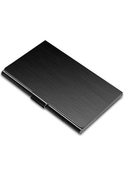 Kartvizit Sahibi Ince Kartvizit Kılıfı Cep Metal Kartı Kasası Çanta Adı Kartı Tutucu Toka Stili Kapalı Siyah (Yurt Dışından)