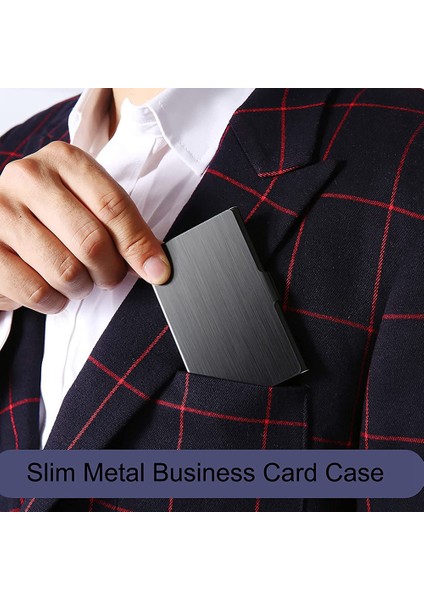 Kartvizit Sahibi Ince Kartvizit Kılıfı Cep Metal Kartı Kasası Çanta Adı Kartı Tutucu Toka Stili Kapalı Siyah (Yurt Dışından) fırsatları