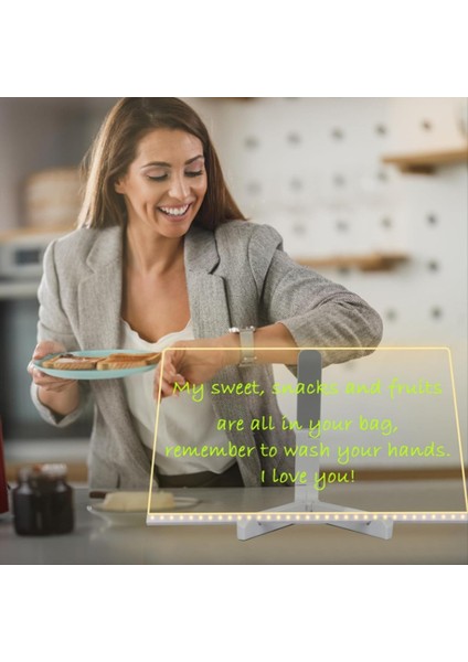 Renkli 7 Renk LED Kuru Teras Notu Panosu Akrilik Mesaj Panosu Stand USB Gücü Yeniden Yazılabilir Gece Işığı (Yurt Dışından) modelleri