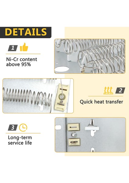 WPY503978, 510329P, AP6024199 Kurutucu Isıtma Elemanları Kiti Speed Queen Maytag Magic Amana'ya Uygun 503978 14218929'UN Yerini Alır (Yurt Dışından) fiyatları