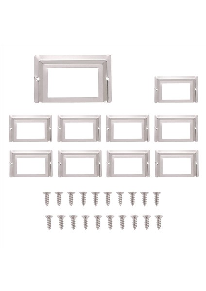 Postane Kütüphane Dosyası Çekmecesi Metal Etiket Etiket Tutucu Gümüş Ton 10 Parça (Yurt Dışından)