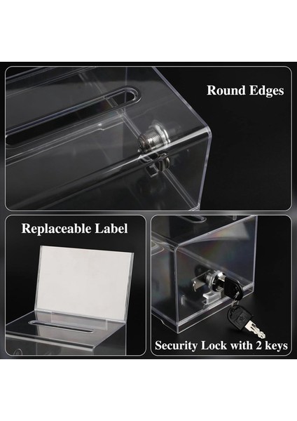 2 Paket Akrilik Bağış Kutusu Kilitli Işaret Tutucu ile Temiz Oy Müzesi Bağış Toplama Için Öneri Kutusu (Yurt Dışından) fırsatları