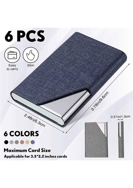 6 Adet Manyetik Pu Deri Paslanmaz Çelik Kart Kartlı Kasa Sert Kart Cüzdanı (Yurt Dışından) fiyatları