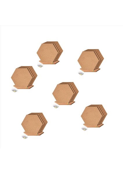 36PCS Hexagon Cork Tahtası Fayans Duvar Not Panoları Için Kendi Yapışkan Kalın Mantarlar Pin Tahtası Dekoratif Bülten Kurulu (Yurt Dışından)