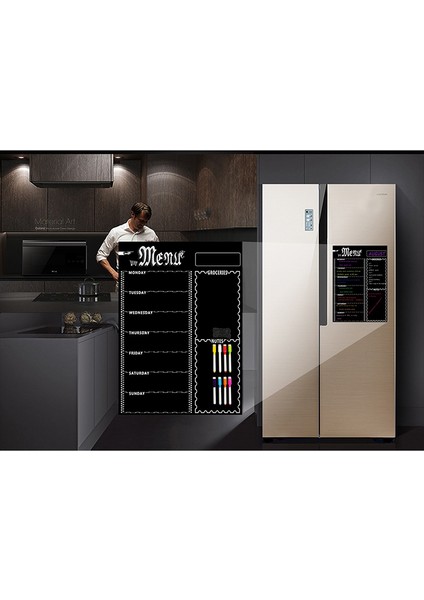 A3 Mutfak Buzdolabı Için Manyetik Beyaz Tahta Sayfası Çok Amaçlı Buzdolabı Haftalık Beyaz Tahta Takvimi 8 Pen (Siyah) ile Menü Planlaması Için Takvim (Yurt Dışından) modelleri