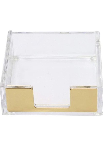 Akrilik Yapışkan Notlar Pad Tutucu Masaüstü Organizatör 3 5x3 3 Inç Office Ev Masası Malzemeleri (Altın) (Yurt Dışından)